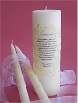 1 Corinthians 13 Swarovski Crystal Lace Unity Candle & Matching Tapers