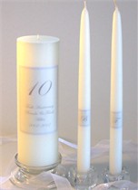 10th Anniversary Candle & Matching Tapers