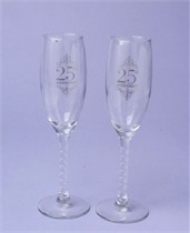 25th Anniversary Toasting Glasses - Set of 2