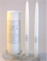 25th Anniversary Candle & Matching Tapers