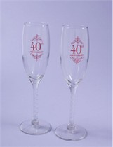 40th Anniversary Toasting Glasses - Set of 2