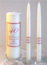 40th Anniversary Candle & Matching Tapers