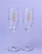 50th Anniversary Toasting Glasses - Set of 2