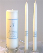 5th Anniversary Candle & Matching Tapers