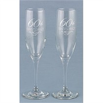 60th Anniversary Flutes - Set of 2