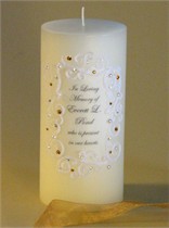 Amber - Topaz Swarovski Crystal Piazza Lace Memorial Candle