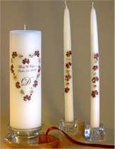 Autumn Elegance Swarovski Crystal & Matching Tapers - Heart Design
