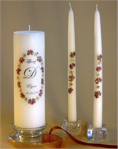 Autumn Elegance Swarovski Crystal Unity Candle & Matching Tapers - Oval Design