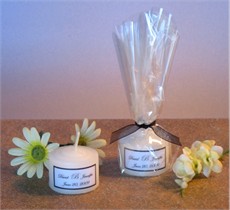 Black and White Monogrammed Mini Candle Favor