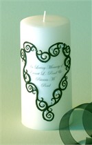 Black Lace Swarovski Crystal Memorial Candle Heart Design