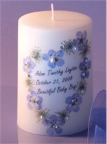 Baby Blue Heart Swarovski Crystal Thank You Candle