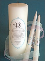 Blue Swarovski Crystal Oval Elegance Unity Candle & Matching Tapers