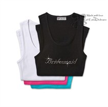 "Bridesmaid" Tank Top with Rhinestones 