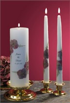 Antique Hydrangea - Personalized Unity Candle & Matching Tapers