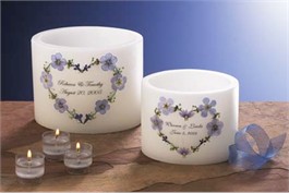Blue Bouquet Keepsake Wax Lantern - Small