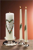 Christmas Holly Berry - Personalized Unity Candle & Matching Tapers
