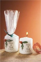 Christmas Holly Berry Small Candle Favor