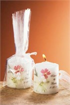 Floral Pearl Pink Small Candle Favor