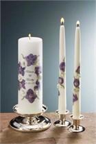 Floral Pearl Purple - Personalized Unity Candle & Matching Tapers