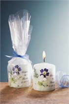Floral Pearl Purple Small Candle Favor