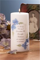 Hydrangea Pearl Blue Memorial Candle