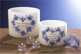 Hydrangea Pearl Blue Keepsake Wax Lantern - Small
