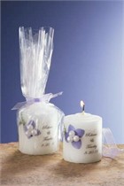 Hydrangea Pearl Blue Small Candle Favor