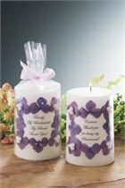 Hydrangea Pearl Purple Bridesmaid Candle