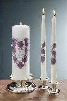 Hydrangea Pearl Purple - Personalized Unity Candle & Matching Tapers
