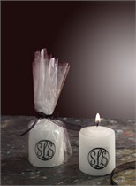 Monogrammed Small Candle Favor