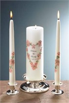 Pink Bouquet - Personalized Unity Candle & Matching Tapers