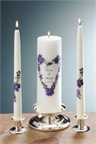 Violet Bouquet - Personalized Unity Candle & Matching Tapers