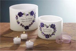 Violet Bouquet Keepsake Wax Lantern - Small