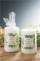 White Linen Bridesmaid Candle