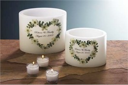 White Linen Keepsake Wax Lantern - Small