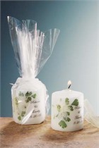 White Linen Small Candle Favor