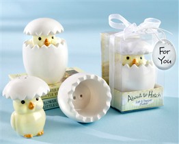 About to Hatch Ceramic Baby Chick Salt & Pepper Shakers 