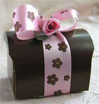 Chocolate Brown Chest Favor Boxes - Set of 10