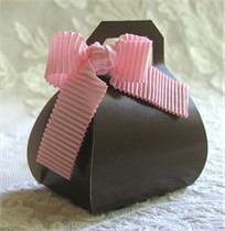 Chocolate Brown Purse Favor Boxes - Set of 10