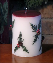 Christmas Candle - 3 x 4 - (With Pine Cone Option)
