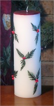 Christmas Candle - 3 x 9 - (With Pine Cone Option)