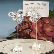 Clear Crystal Butterfly Place Card Holder