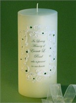 Emerald Green Swarovski Crystal Piazza Lace Memorial Candle