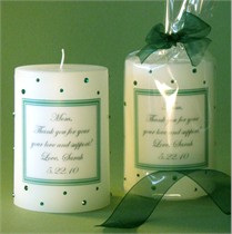 Emerald Green Swarovski Crystal Thank You Candle