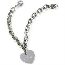 Personalized Stainless Steel Charm Bracelet