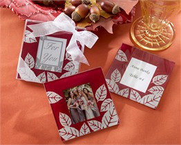 Fall Impressions Glass Photo Coasters  - Set of  2 
