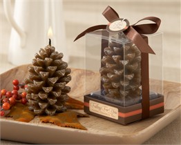 Falling For You Scented Pine Cone Candle Favor - Set of 4