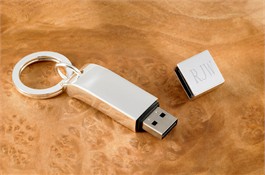 Sterling Silver Plated 512M USB Flash Key Chain