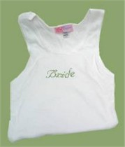 "BRIDE" Rhinestone White Tank
