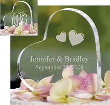 Personalized Acrylic Heart Cake Top